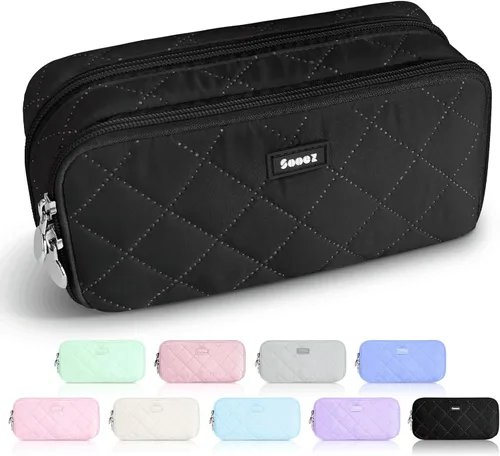 Miniatura 20 de Sooez Estuche grande para lápices, bolsa para lápices extra grande con 8 compartimentos, bolsa para bolígrafos de apertura amplia, organizador