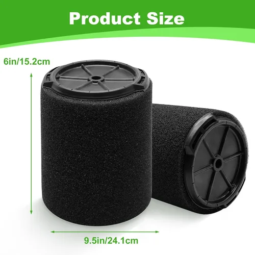 Miniatura 2 de Paquete de 2 filtros de repuesto VF7000 para Ridgid Shop Vac - Filtros húmedos de espuma para aspiradoras húmedas/secas de 5 a 20 galones Filtro