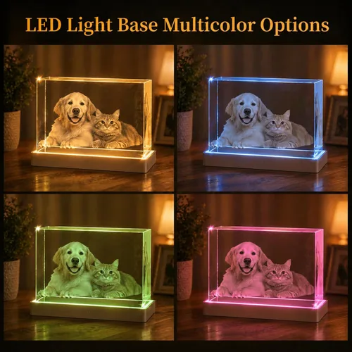 Miniatura 8 de Foto de cristal 3D, regalos personalizados de Navidad para mamá, esposa, mujer, papá, marido, abuela, foto personalizada en cristal, único