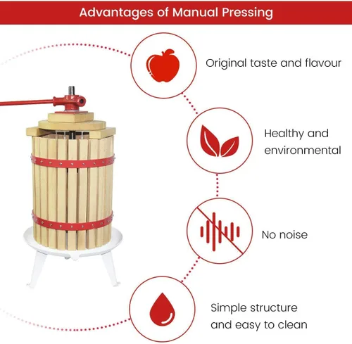 Miniatura 4 de Prensa de vino de frutas de 1.6 galones con 2 bolsas de filtro, trituradora de manzanas, uvas y bayas 100% natural, máquina manual para hacer jugos