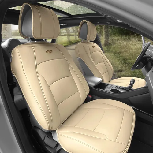 Miniatura 8 de TLH - Juego completo de cojines de asiento de cuero sintético ultra cómodos, ajuste universal para coches, camiones, SUV Azul Negro