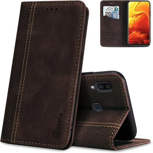 Miniatura 10 de AKABEILA Para Samsung A5 2017 Cartera Funda de Tarjeta de Crédito Titular Cierre Magnético Kickstand PU Cuero A Prueba de Golpes Flip Folio Libro