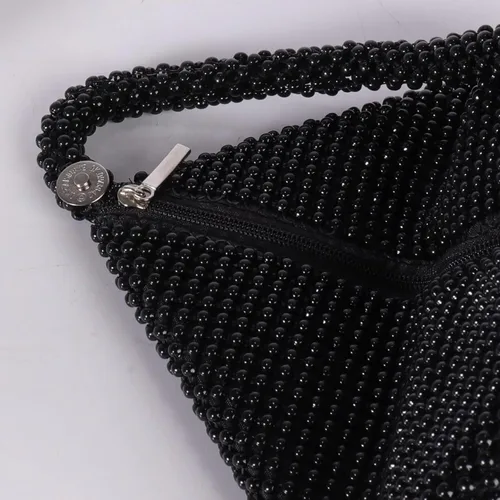 Miniatura 7 de ELEOPTION - Bolso de mano para mujer, diseño triangular, ideal para fiestas o graduaciones, negro