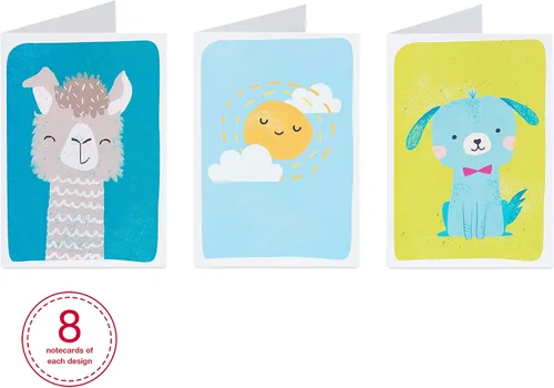Miniatura 4 de American Greetings Tarjetas surtidas en blanco, lindos animales e iconos (48 unidades)