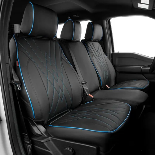 EKR Fundas de asiento F150 personalizadas para Ford F-150 STX 2024-2026 y F150 XL/XLT/Tremor 2021-2026 y (Lightning) F-150 Pro/XLT/Flash 2022-2024 -