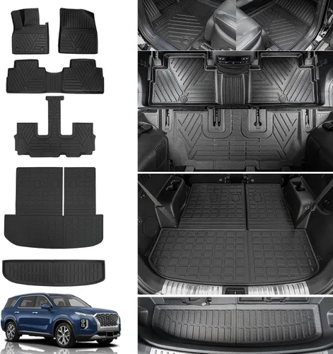 Miniatura 12 de Rongtaod Tapete de Carga Compatible con Hyundai Palisade 2020-2025 de 7 Asientos, Tapete de Maletero, Tapete de Carga, Forro de Carga para Todo