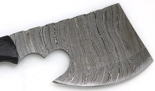 Miniatura 3 de Damascus Steel Collection Hacha de mango de madera de dos tonos con funda de cuero al aire libre caza camping hacha