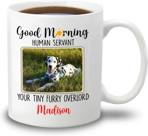 Miniatura 10 de Taza de café con nombre personalizado "Best Dog Mom Ever", regalo para mamá, mamá, madre, amante de los perros, taza de cerámica blanca Taza blanca