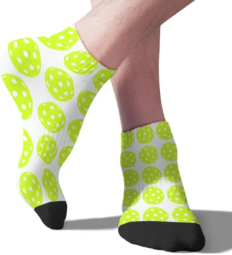 Miniatura 9 de devor Calcetines tobilleros de algodón para hombre, calcetines atléticos, lindos calcetines de pelleball, Blanco
