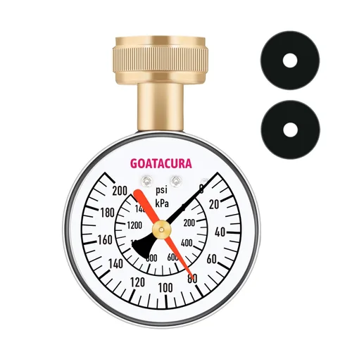 Miniatura 9 de Medidor de prueba de presión de agua relleno de glicerina de 0-200psi/kpa, tamaño de dial de 2-1/2", rosca hembra de manguera de jardín de 3/4