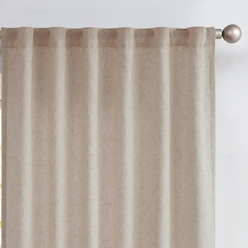 Miniatura 18 de JINCHAN Cortinas de lino de 108 pulgadas de largo, juego de 2 paneles, cortinas de ventana para sala de estar y dormitorio, cortinas