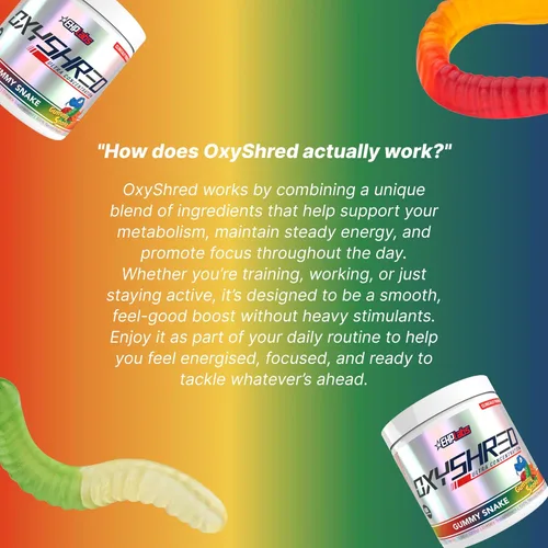 Miniatura 7 de EHP Labs OxyShred Polvo de Pre Entrenamiento - Polvo de Preentrenamiento con L Glutamina y Acetil L Carnitina, Bebida de Impulso de Energía