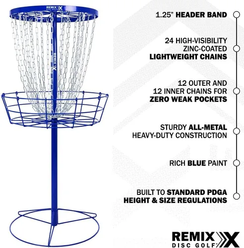 Miniatura 2 de Remix Deluxe Practice Basket for Disc Golf - Choose Your Color and Style Azul real