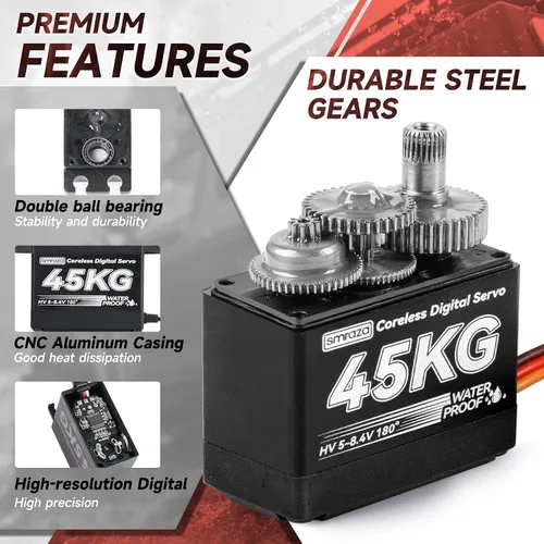 Miniatura 2 de Servomotor sin núcleo de 99.2 lbs de dirección de alto torque: Smraza 8.4V Servo Digital de acero inoxidable servo impermeable para RC escala 1/10