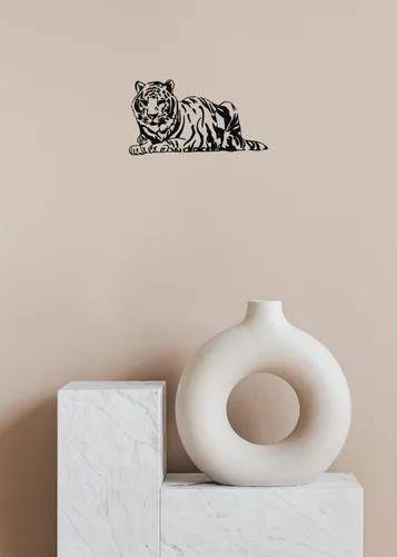 Tiger Wall Decals Vinyl Decal Wild Cat Animal Home Art Decor Removable Stylish Sticker Mural Unique Design for Any Room tk7 (33 in x 18 in, yellow)