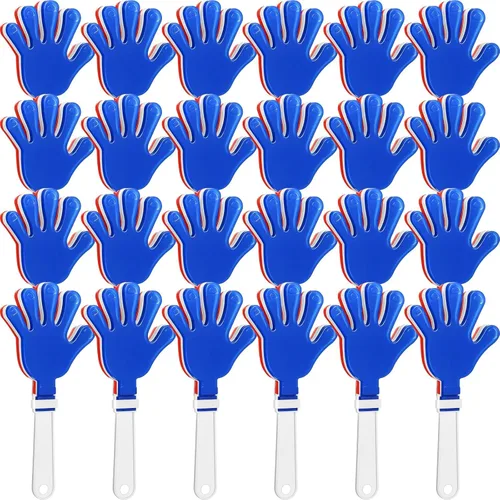 Miniatura 8 de 24 pinzas de mano color azul rey de 7.5 pulgadas para hacer ruido, regalos de fiesta, aplausos de plástico, eventos deportivos, pelota de animación
