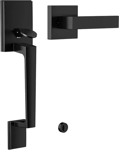 Miniatura 9 de AEEKEL - Juego de 2 manijas de puerta interior, color negro mate, cuadradas, sin bloqueo, para pasillo o armario, manijas de puerta resistentes sin