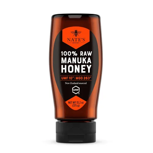 Miniatura 15 de Nate's Raw Manuka Honey New Zealand MGO 83+ Certificado UMF 5+ Botella exprimible de 13.2 oz