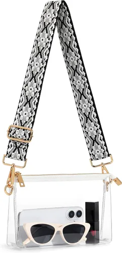 Bolso transparente para mujer, pequeña bolsa transparente para eventos de estadio, bolso cruzado para conciertos, fiestas, fanáticos del deporte