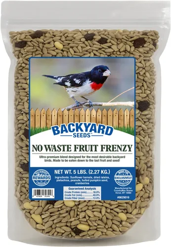 Miniatura 22 de Backyard Seeds Finch & Small Songbird Frenzy 5lbs – Mezcla de semillas de cardo Nyjer prémium para comederos de pinzones, bolsa pequeña de comida