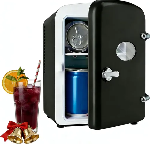 Miniatura 14 de HealSmart Mini refrigerador portátil, refrigeradores compactos enfriadores y calentadores de 4 litros 6 latas, con ventana de observación, 100%