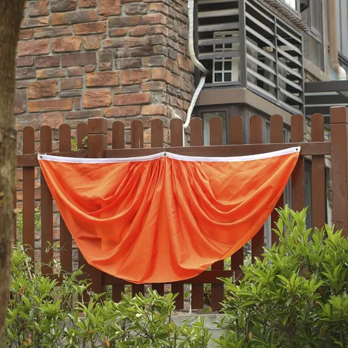 Miniatura 4 de Bandera de abanico plisada de color liso naranja de 3 x 6 pies, 2 banderas de abanico plisadas en color naranja puro para interiores y exteriores