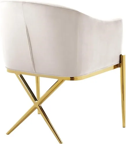 Miniatura 5 de Meridian Furniture Xavier Collection Modern Silla de comedor tapizada de terciopelo contemporáneo con patas de acero resistentes en forma de X