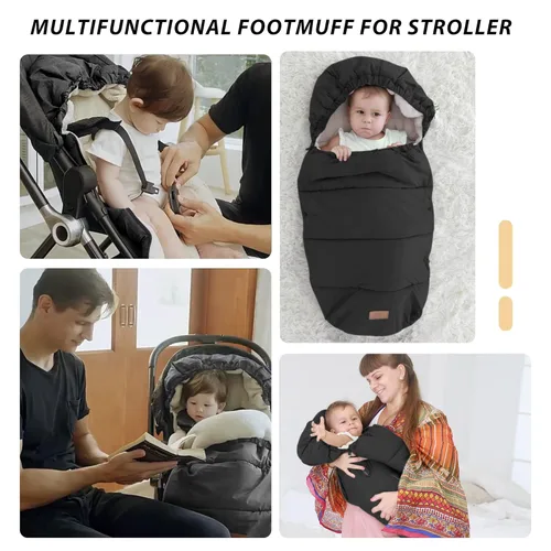 Miniatura 7 de LAT - Saco de dormir para bebé, cálido, universal, saco de dormir para cochecito para clima frío, saco impermeable para niños pequeños