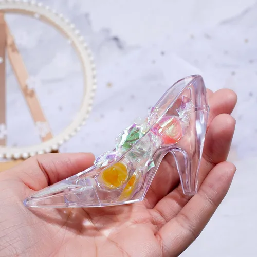 Miniatura 4 de Mini zapatillas de princesa Cenicienta de plástico, tacones de cristal, decoraciones de fiesta para bodas, recuerdos de fiesta de cumpleaños, 3.5
