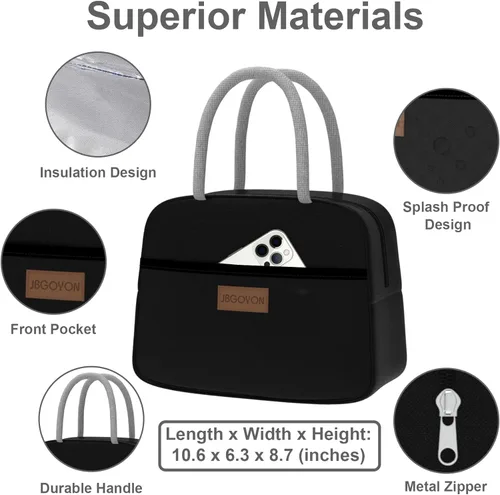 Miniatura 5 de JBGOYON® Juego de lonchera Bento, 3 recipientes apilables para adultos y niños, incluye bolsa de almuerzo, a prueba de fugas y sin BPA, juego