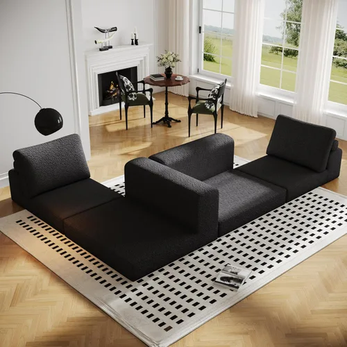 Miniatura 7 de Sofá seccional modular en forma de nube, sofá modular de combinación DIY para sala de estar, sofás de asiento de amor tejidos únicos con 2