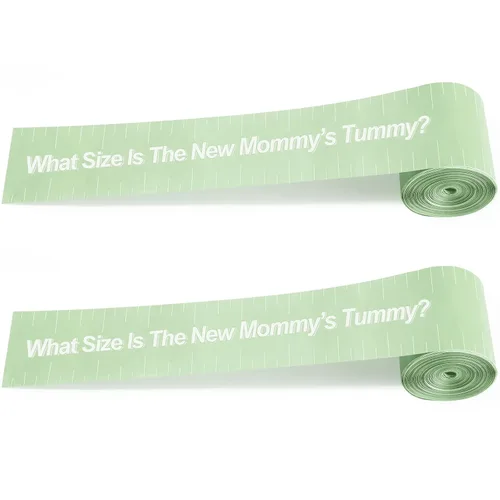 Miniatura 13 de 2 Rollos de 2 Pulgadas x 150 Pies Cinta Métrica para Baby Shower Medición de Barriga Juego de Barriga Cinta Métrica de Papel para Barriga