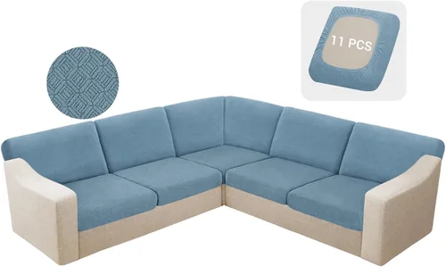 Miniatura 19 de HDCAXKJ - Fundas impermeables para cojín de sofá modular, fundas elásticas para cojín de sofá de esquina, fundas protectoras de muebles de jacquard
