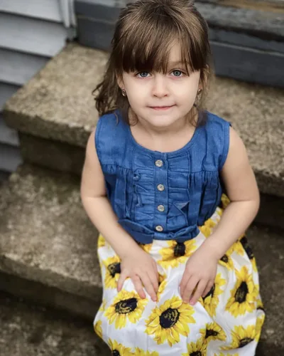 Miniatura 4 de Enlifety - Vestidos de princesas para niñas pequeñas sin mangas blusa de mezclilla y faldas de tutú con estampado floral vestido de verano de una
