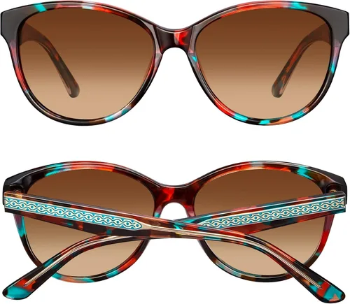 Miniatura 9 de CARFIA Cateye Polarized Sunglasses for Women UV Protection, Italy Handcrafted Acetate Frame with Embossed Pattern Wire Core