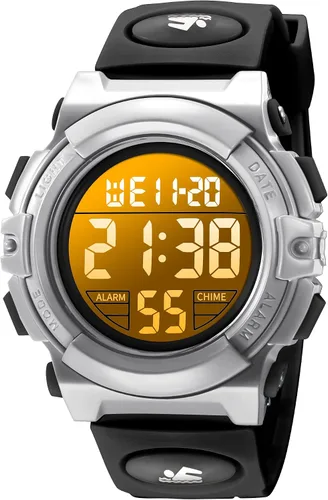 Reloj analógico para niños, reloj para niños de 6 a 15 años, reloj digital para deportes al aire libre, multifuncional con cronógrafo LED 50 M,