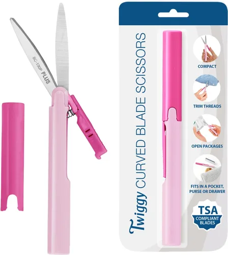 Miniatura 10 de PLUS Tijeras estilo bolígrafo antiadherentes compactas TSA Twiggy con funda, carbón Gris antracita