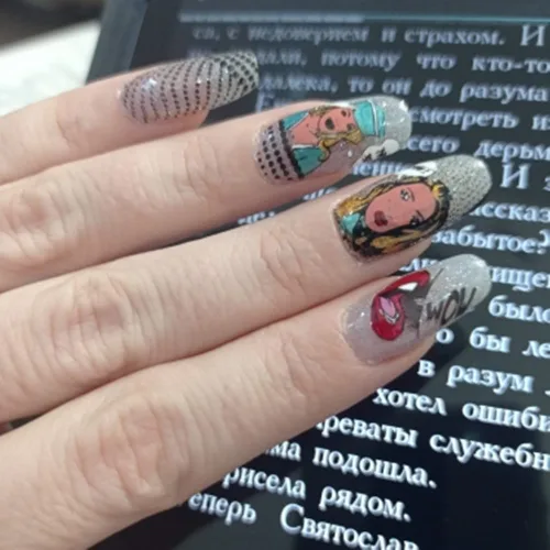 Miniatura 2 de WOW OMG COOL - Plato de estampado de uñas con letras y palabras con imagen de personas, plantillas de arte de uñas de acero inoxidable para diseño
