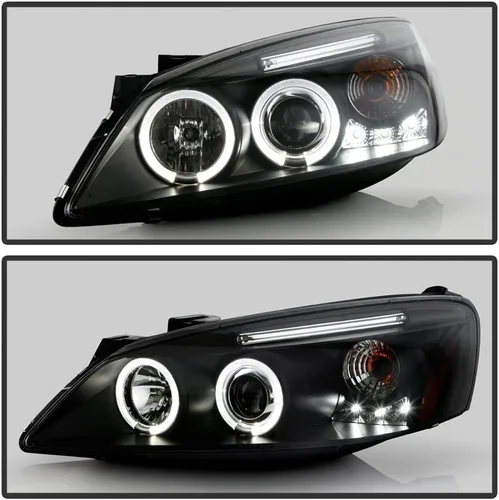 Miniatura 5 de ACANII - Focos delanteros con anillo de luz led en carcasa negra, para Pontiac G6 2005-2010 sin paquete CTF, lado izquierdo + derecho
