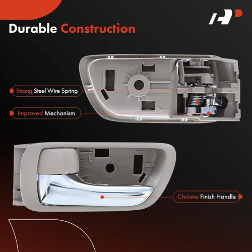 Miniatura 4 de A-Premium Manijas interiores interiores para puertas compatibles con Toyota Camry 2002 2003 2004 2005 2006, cromo y beige, juego de 2 piezas, parte
