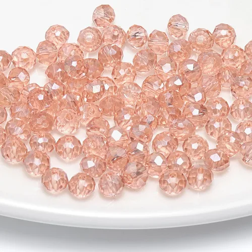 Miniatura 29 de 786 cuentas de cristal de 4 tamaños, cuentas de cristal Rondelle facetadas, cuentas de cristal Briolette, cuentas espaciadoras para pulseras, Ámbar