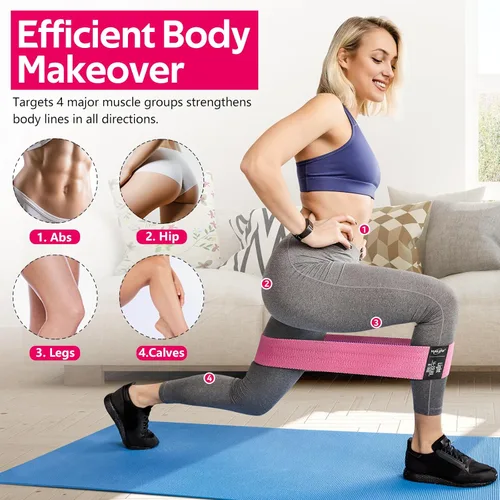Miniatura 3 de WALITO Bandas de Resistencia para Entrenamiento, Bandas de Ejercicio de Tela para Piernas y Glúteos, Bandas de Entrenamiento para Mujeres y Hombres