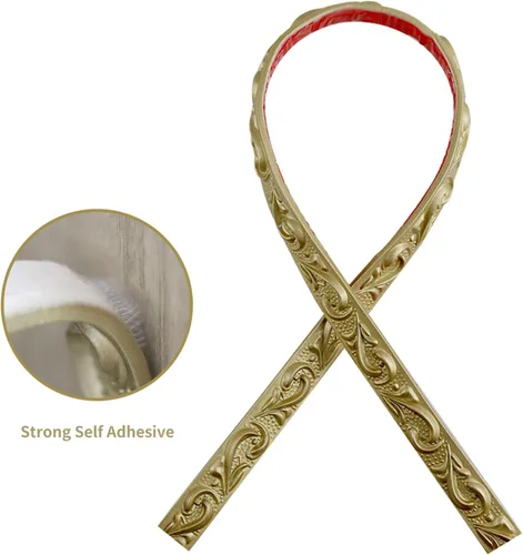 Miniatura 4 de Moldura de pared flexible autoadhesiva de 16.4 x 0.8 pulgadas, para paredes, marcos, bordes, marcos de ventana, azulejos en muro (oro champán)