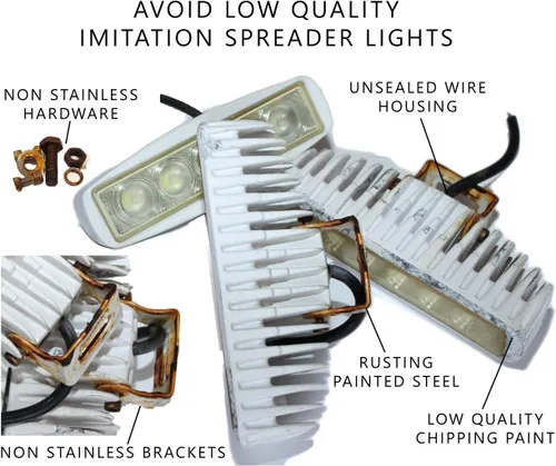 Miniatura 6 de Wave One Marine luz de LED de doble color para barco esparcidora de cubierta con haz de inundación, hardware y soporte de acero inoxidable IP68