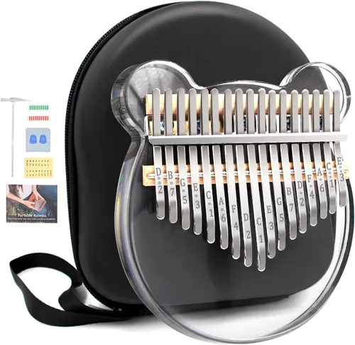 YUNDIE - Piano de pulgar acrílico Kalimba, portátil de 17 teclas, piano de cristal Mbira, instrumentos musicales, regalo de cumpleaños para adultos