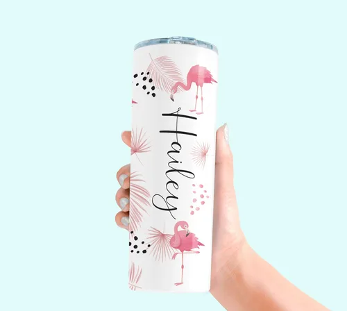 Miniatura 6 de AVITO Vaso aislado de acero inoxidable, 20 onzas, flamenco, personalizado, vacaciones, regalo de dama de honor