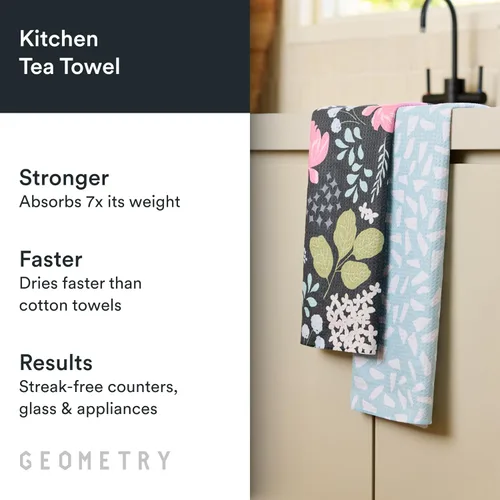 Miniatura 2 de GEOMETRY Toallas de Cocina de Té - Toallas de Platos de Microfibra de Secado Rápido para Cocina Pétalos Bonitos, 18" x 30" Paquete de 2 Pretty Petals