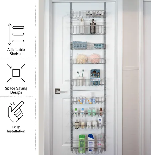 Miniatura 4 de Home-Complete Organizador sobre la puerta, estante de pared colgante de 9 niveles para organización de baño o cocina, organización y almacenamiento