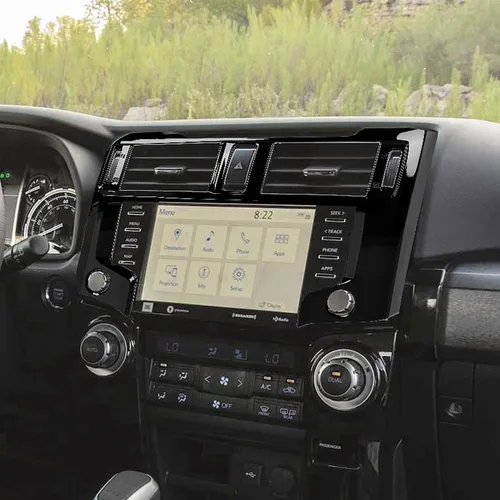 Miniatura 6 de RAZPOY Borde para panel de navegación, cubierta de tablero GPS para consola central compatible con Toyota 4Runner 2020-2023, color negro Fibra