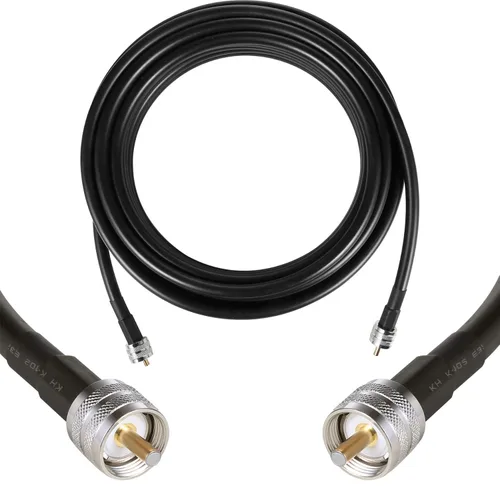 Cable coaxial CB de 36 pies, Cable coaxial KMR400, UHF PL259 macho a macho cables de antena CB de baja pérdida, 50 ohmios para radio HAM, analizador